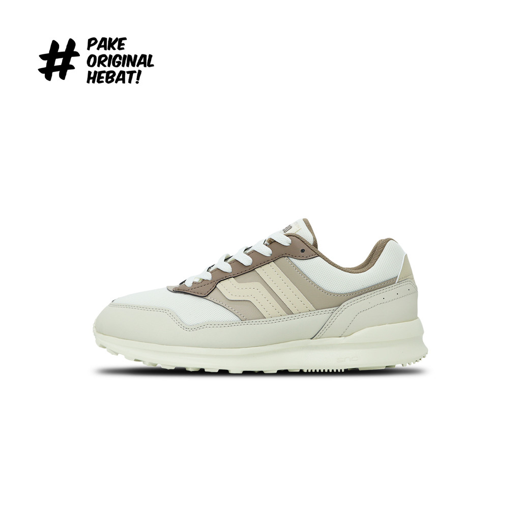 Sepatu Sneakers Piero Jogger Dash - Tan/Brown/Off White