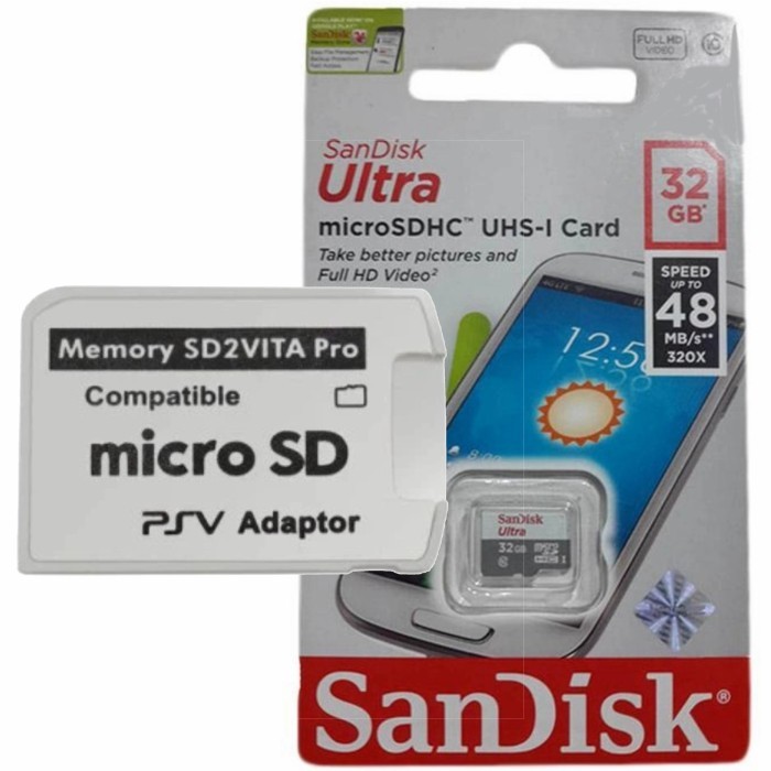 Memory PS vita 128GB Micro SD + Adapter PS vita - SD2vita - Sandisk 32GB