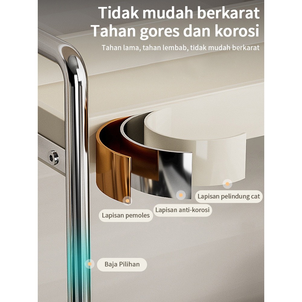 NY64JG Rak Bumbu Dapur Stainless Steel Rak Bumbu dengan Laci Rak Dapur Serbaguna Rak Botol Bumbu