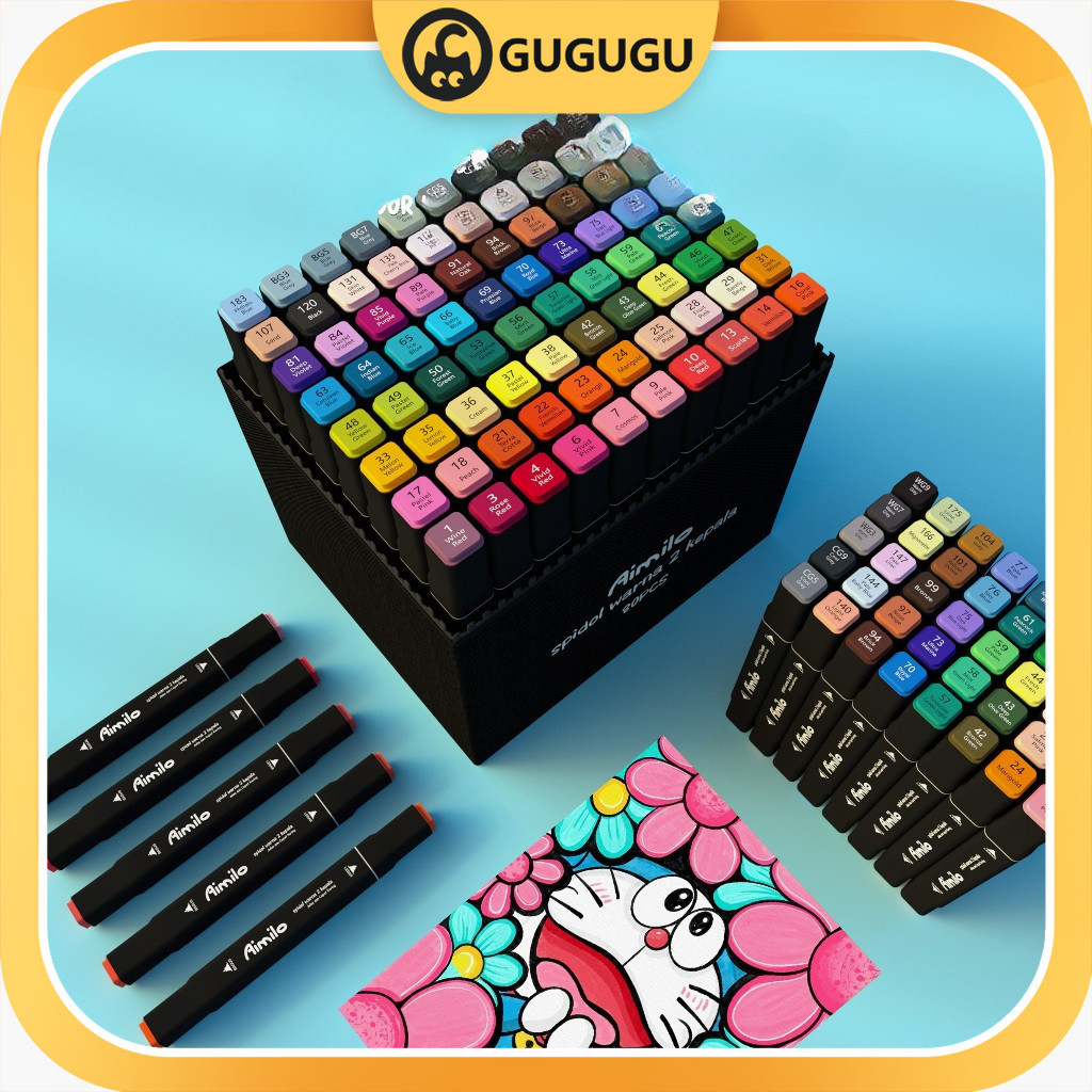 

Ready-Spidol Warna Warni 1 Set Sketch Marker 2 Tip Touch Marker 24/36/48/60/80 Warna