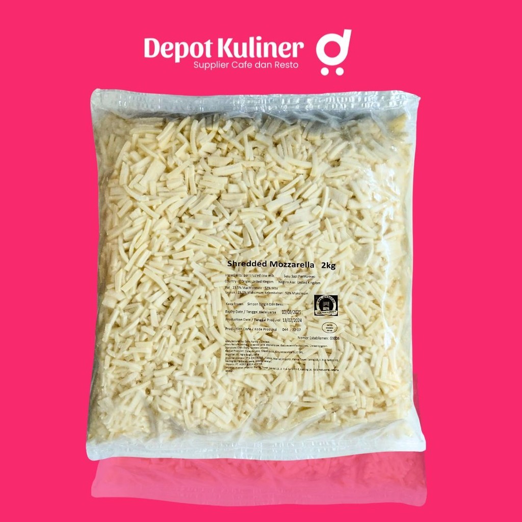 Keju Mozzarella Parut Impor | Shredded Mozzarella Cheese Import Depot Kuliner