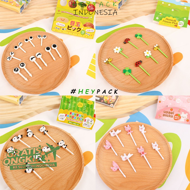 

Tusukan Bento Garpu Bento Buah Kue Garpu Buah Kue Motif Lucu Anak Anak Bekal