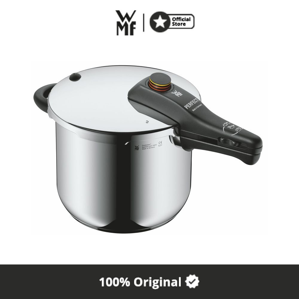 WMF 6.5 Ltr Perfect Panci Presto Dengan Flame Guard - Silver Panci Pelunak Daging Panci Kukus Bertek