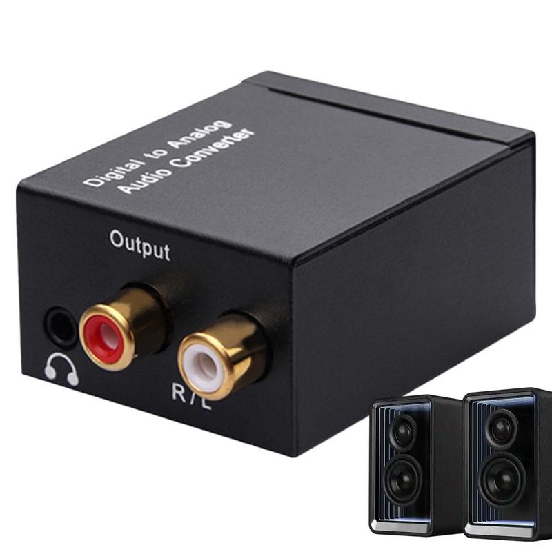 Optical To Analog Converter Optical Fiber Coaxial Signal To R/L Audio Converter Amplifier 3.5mm Jack