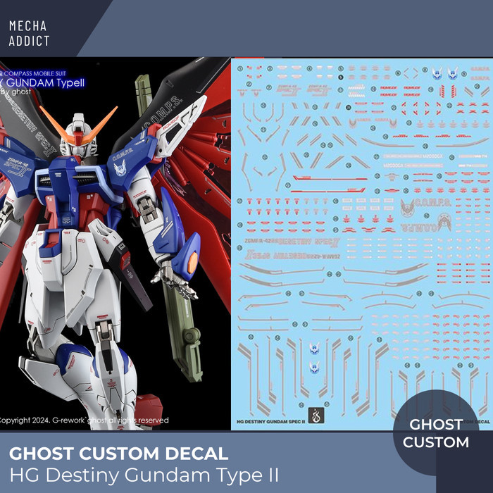Water Slide Decal HG Destiny Gundam Type II by Ghost Decal