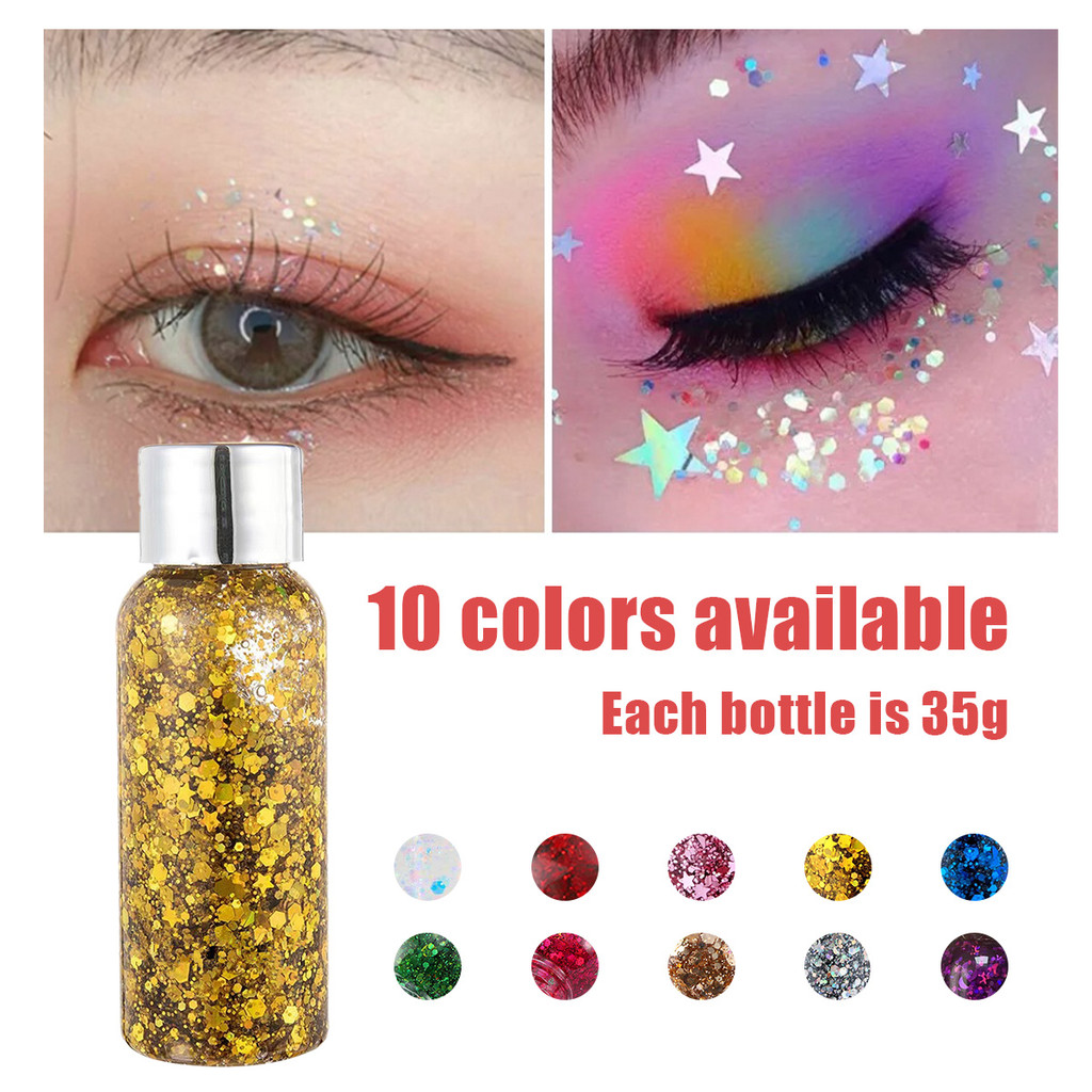 

Body Glitter Gel Glitter 35g Eyeshadow Glitter Makeup Tool Untuk Wajah / Penyorot Tubuh / Rambut / Kuku