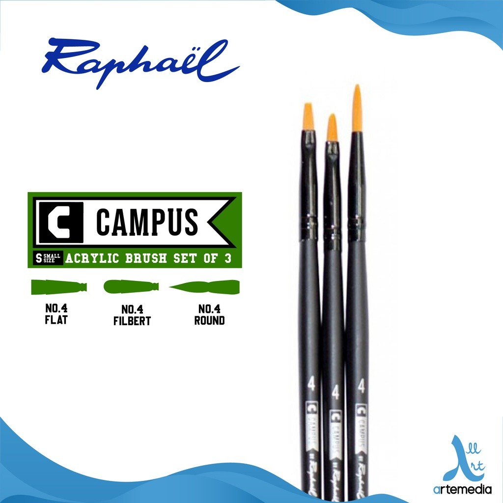 

Gramedia Surabaya - Raphael Campus Acrylic Brush Set 3 Synthetic Long Handle S /P10402.00