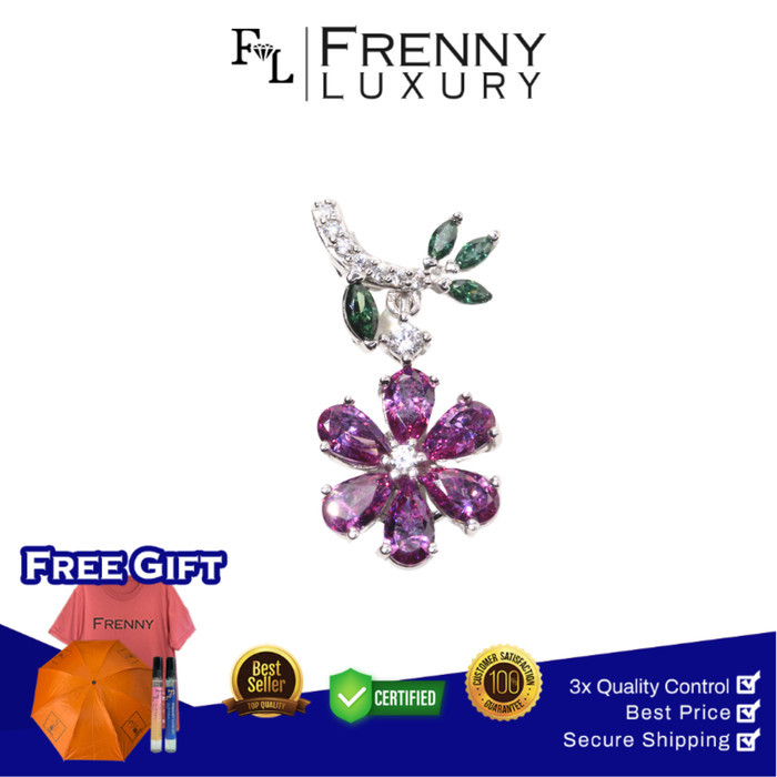 Liontin Emas White Gold Sandra Dewi Gold Flower Garden 18K Frenny Luxury
