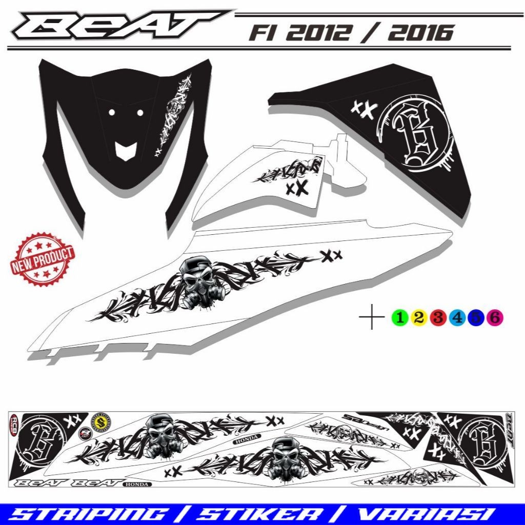 STRIPING BEAT FI / STIKER MOTOR BEAT FI / VARIASI MOTIF SIMPLE / STRIPING VARIASI