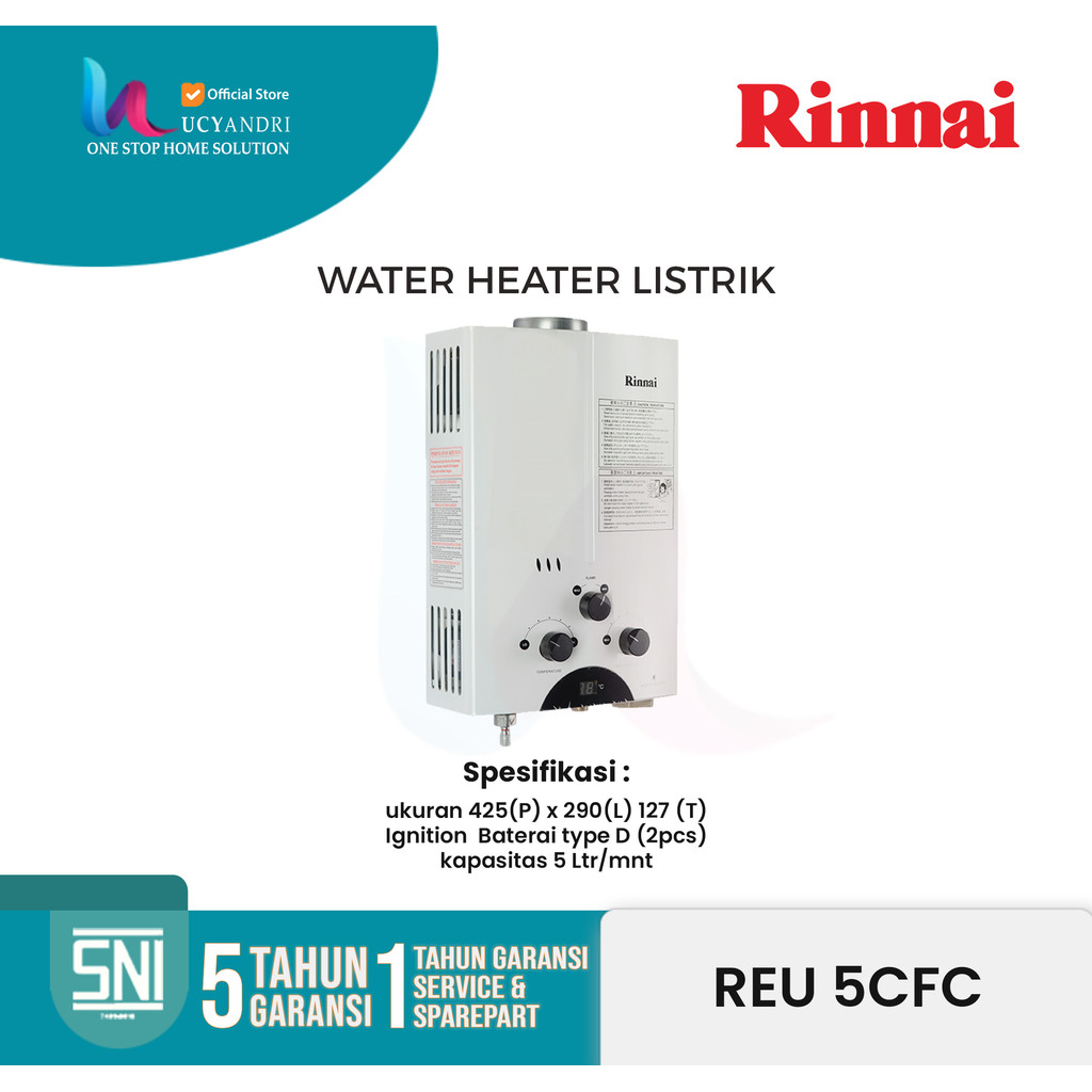 Water Heater Gas Rinnai REU 5 CFC / REU 5CFC /pemanas air gas Rinai