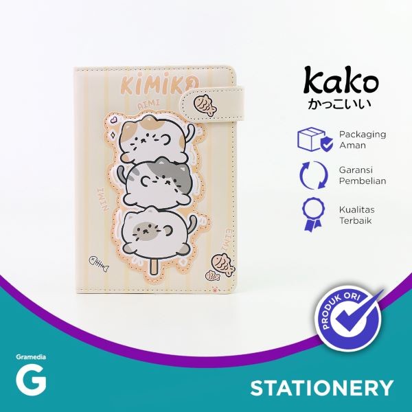 

Kako Kimiko Cat Magnetic Buckle Notebook A5 Yellow