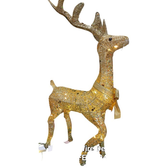 

Pajangan Natal Rusa Tanduk Besar Pita Ukuran 80CM - 130CM Dengan Lampu Warm White /80CM -130CM WIRE DEER WITH LIGHT - 80CM