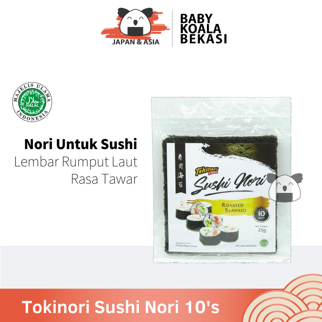 

TOKINORI Sushi Nori 10 S Halal │ Yakinori Lokal for Sushi Kimbab/ Gimbab │ Lembar Rumput Laut -Bekasi