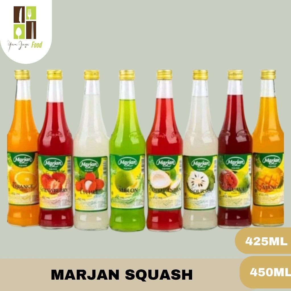 

Marjan Squash / Sirup / Sari Buah / Minuman / Jambu / Mangga / Melon / Pineapple / Sirsak / Kemasan 450ml/425ml