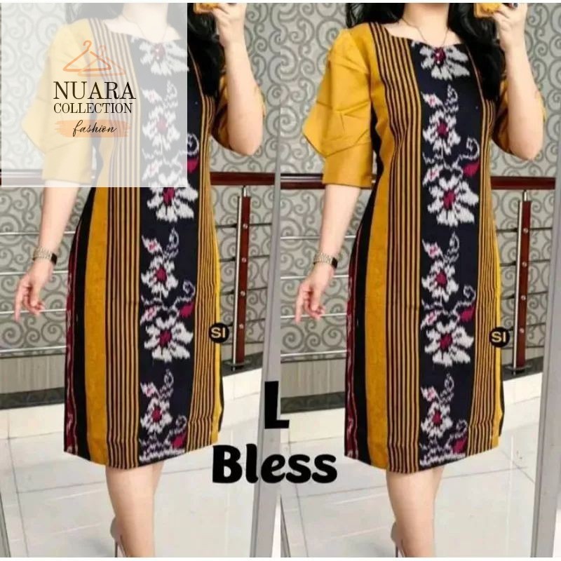 DRES TENUN WANITA ETNIK, BAJU GEREJA, BAJU PESTA KEKINIAN