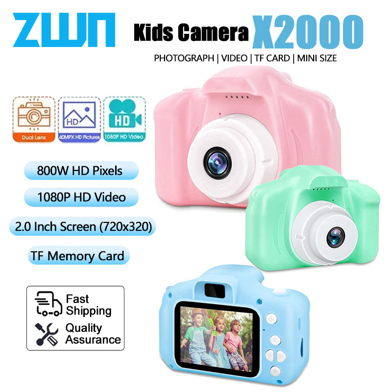 

ZWN Children Digital Cameras 1080P HD Camera Video Toys 2 Inch Color Display Outdoor Camera SLR Camera Kid Toy+TF Memory Card
