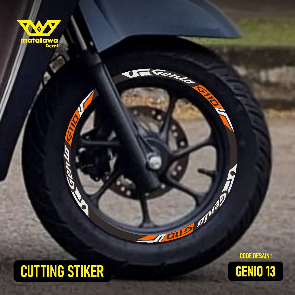 CUTTING STICKER VELG NEW GENIO 2021 2022 2023  RING 12 STIKER LIS  VARIASI VELG HONDA GENIO 13