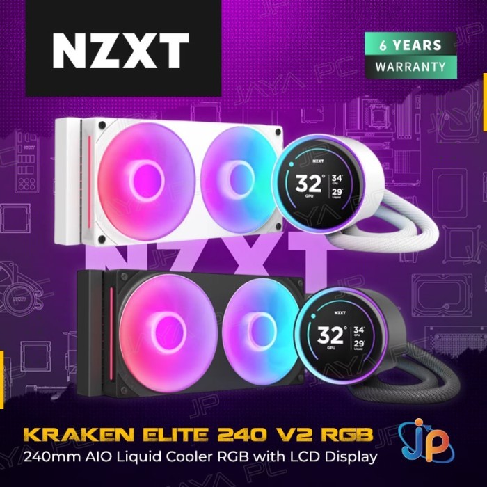 NZXT Kraken Elite 240 V2 RGB - CPU Cooler Liquid Fan 240mm IPS LCD Display