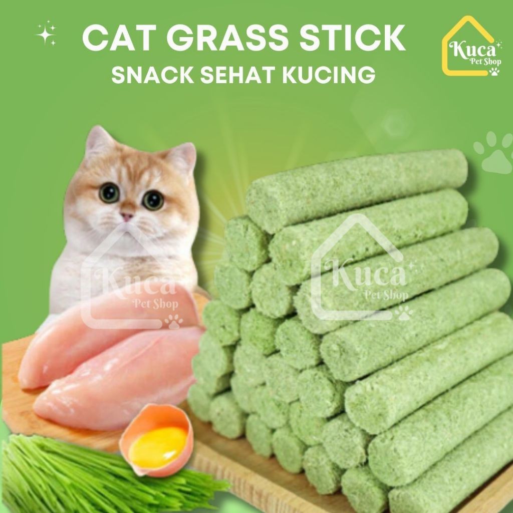 Snack Cat Grass Stick Kucing Catnip Rumput Kering kucing Makanan Kering Cemilan Kucing Creamy Gras