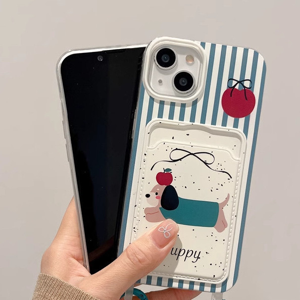 Penutup Kartu Antishock Lucu Busur Apel SoftCase IPhone 16 Pro Max 16 Plus 16E 13 Pro Max SE 2022 12