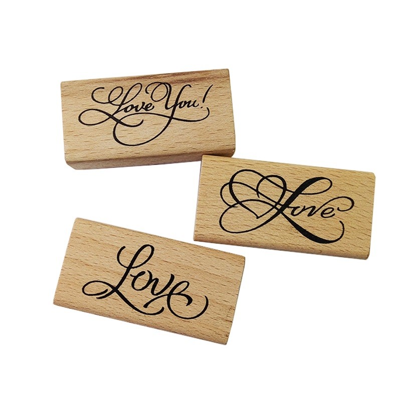 

1 pcs/lot New Arts Font "Love"&"Love you" Wooden Stamps DIY Handmade Decal Stamps For Scrapbooking Photo Album Gifts