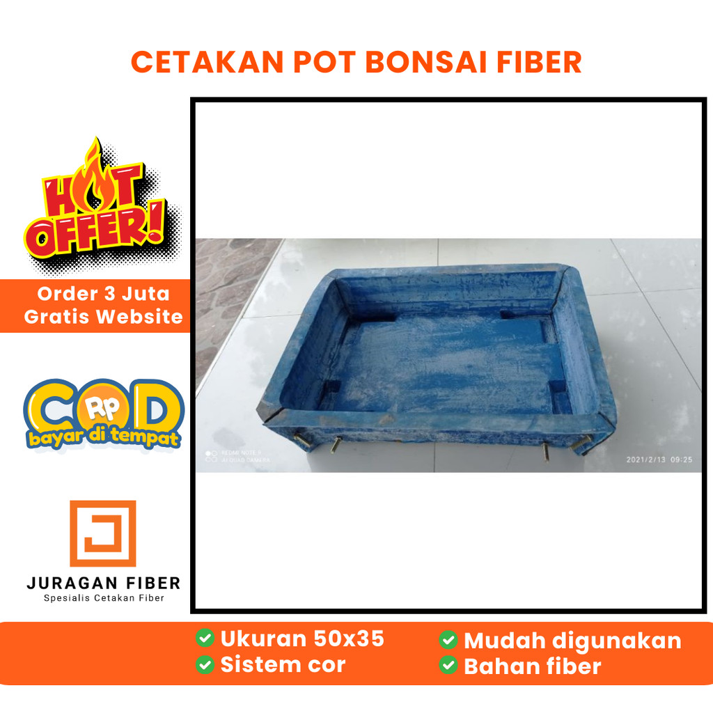 Cetakan pot fiber 50x35 / cetakan pot bonsai / Cetakan Pot Bonsai /cetakan pot bunga semen jumbo cet