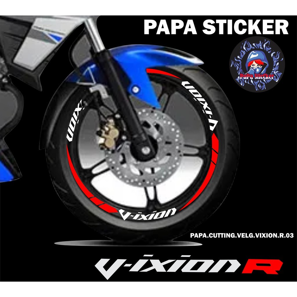 STIKER VELG VIXION R CUTTING STICKER VELG VIXION R CUTTING VARIASI YAMAHA VIXION LIS BAN/VELG 03