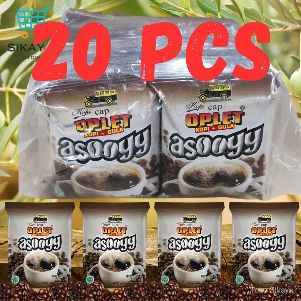 

1PAK KOPI + GULA CAP OPLET ASOOYY 20PCS ASOY