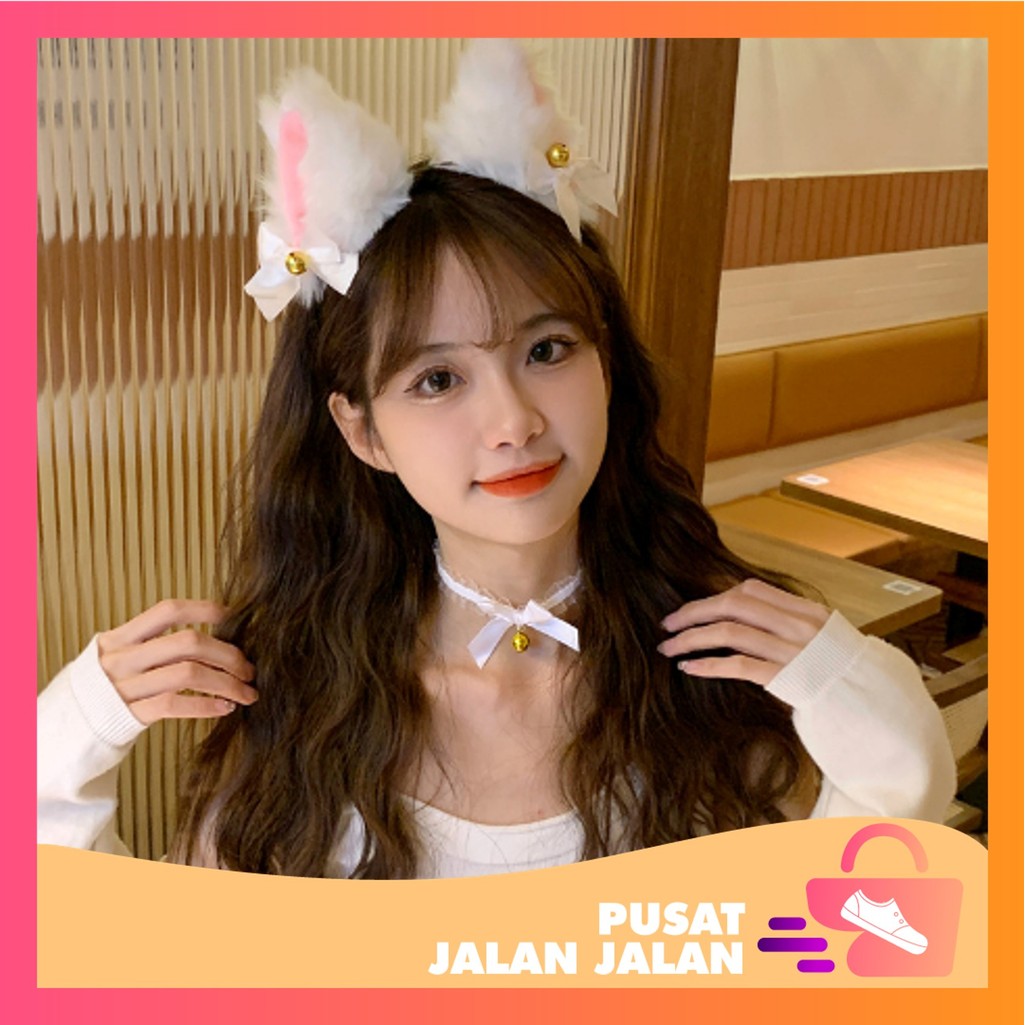 PJJ - F5892 Bando Telinga Kucing Nekomimi / Bando Kucing Wanita / Cosplay Furry Headband Cat Ears / 