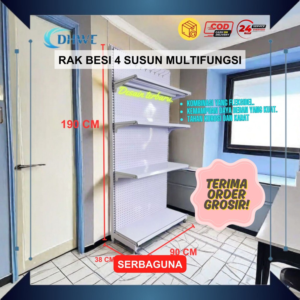 DHWE - 100% Baja Rak Display Susun Rak Penyimpanan Barang Multi-lapis Dari Baja Rak Supermarket Temp