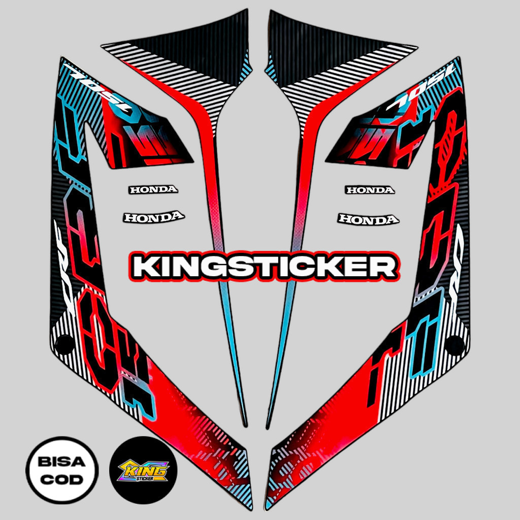 Striping Stiker Polet List Motor Honda CRF 150L 2019 2020 2021 2022 Hitam