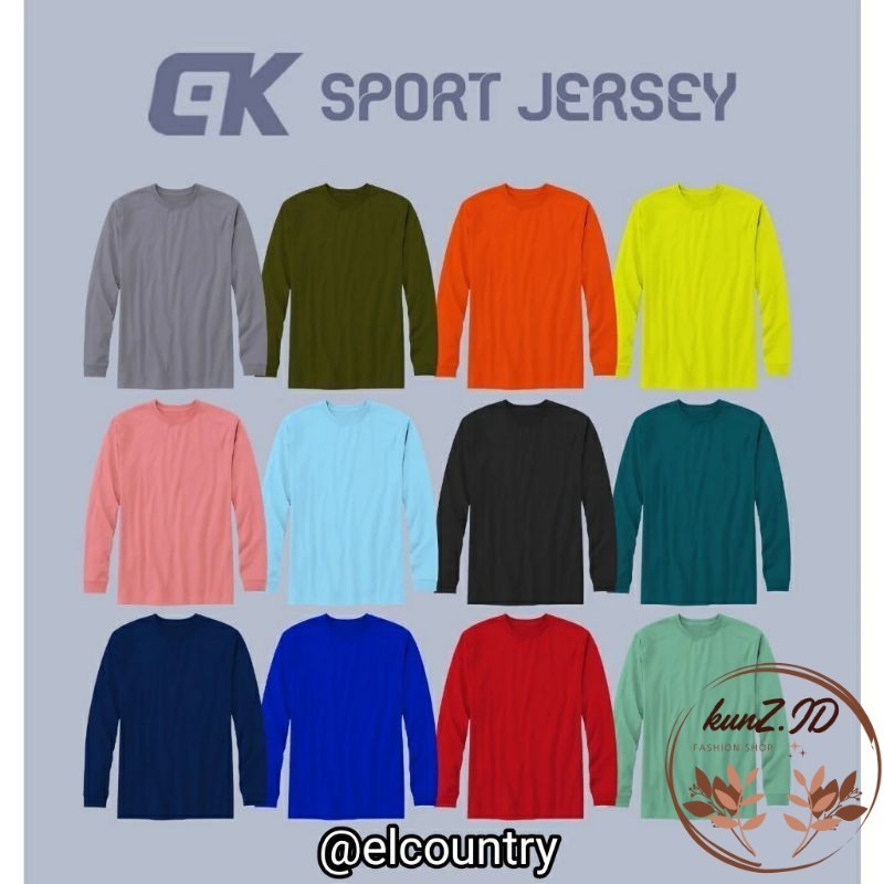 PROMO Kaos Polos Olahraga Jersey Dryfit Premium Lengan Panjang Dewasa Pria Wanita Baju Atasan Sport 