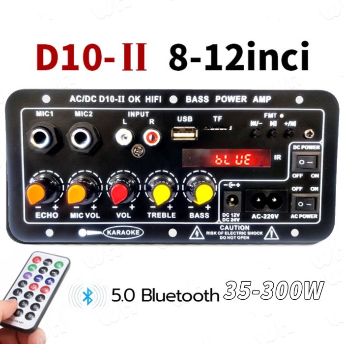 D100 Amplifier Board Bluetooth 5.0 Subwoofer DIY 300W AC 220V 12V 24V Kit Mobil HIFI Amplifier Subwo