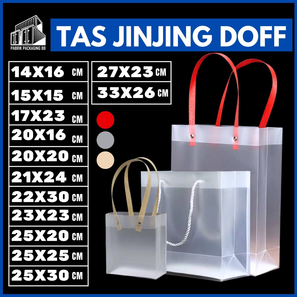 

Tas Mika PP Doff Hampers Tote Bag Polos Buram Transparan Goodie Bag Tas Souvenir Jinjing Kado