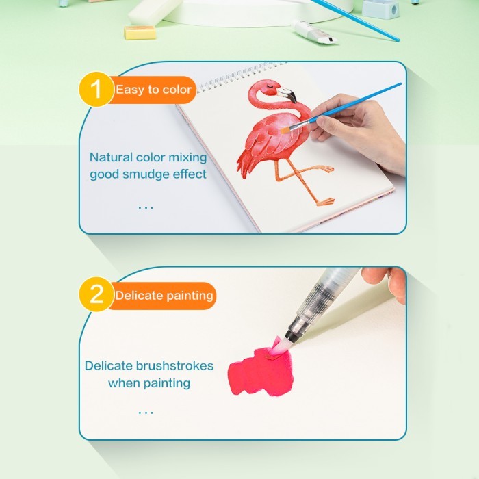 

best -Deli Solid Watercolor Paint / Set Cat Air Padat Warna Terang 73936-X - 24 pcs