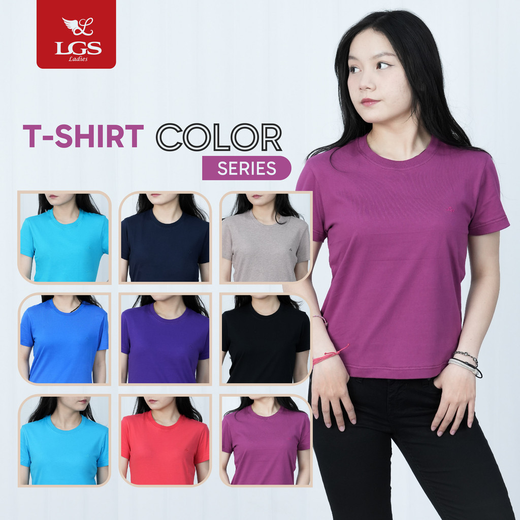 LGS Ladies - Kaos Wanita - Lengan Pendek - Motif Polos - Color Series - LTS.001