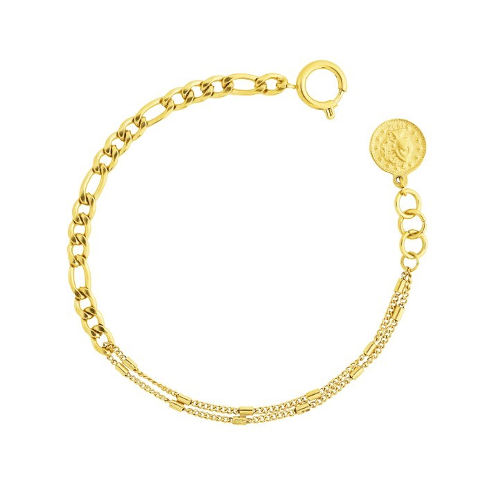 Dear Me - Bopha Bracelet (Titanium with 18K Gold Plating) Gelang Lapis Emas Asli Aksesoris