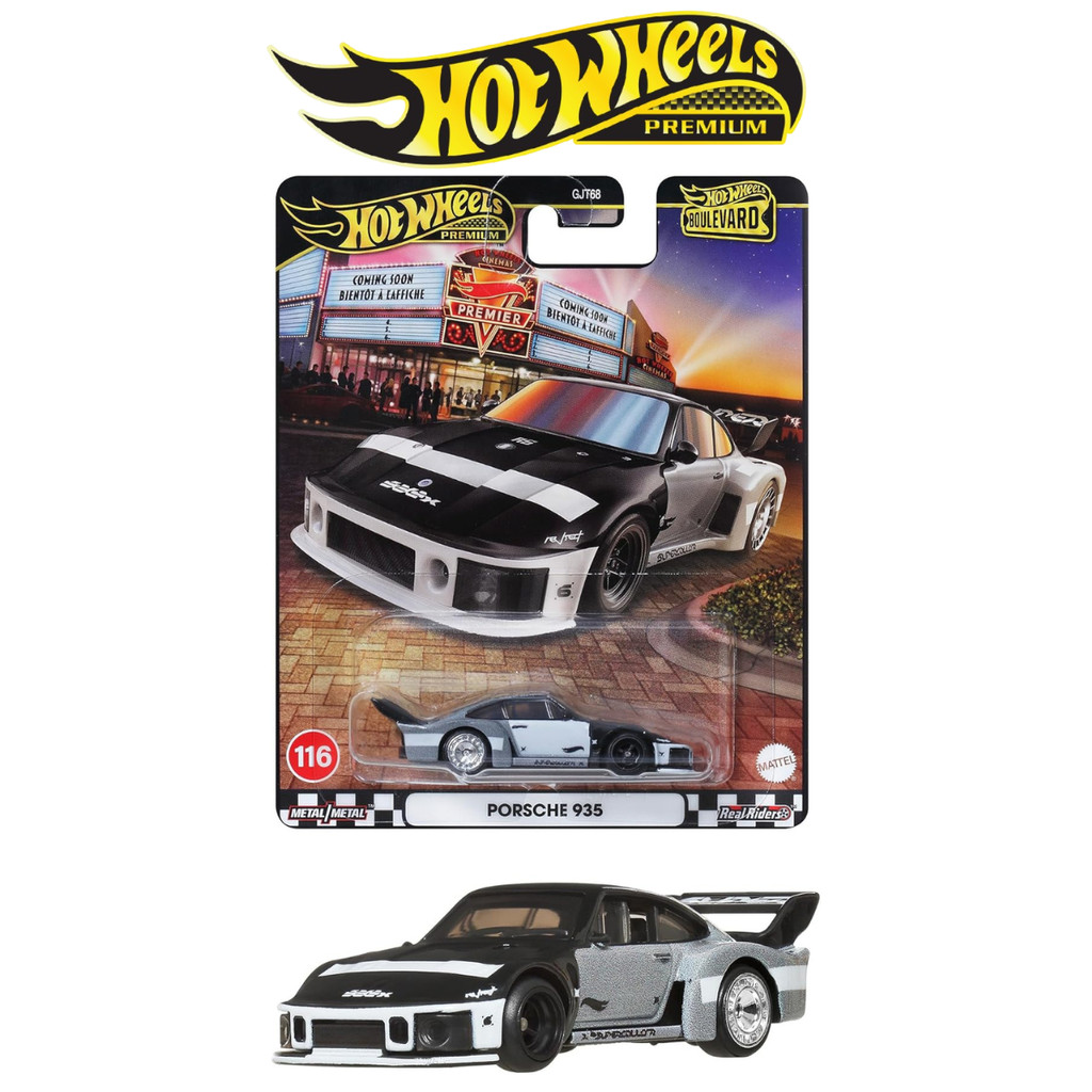 Hot Wheels Premium Boulevard Porsche 935 Hitam Silver Mobil Balap