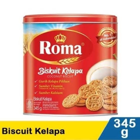 biskuit roma kelapa kaleng 345 gr
