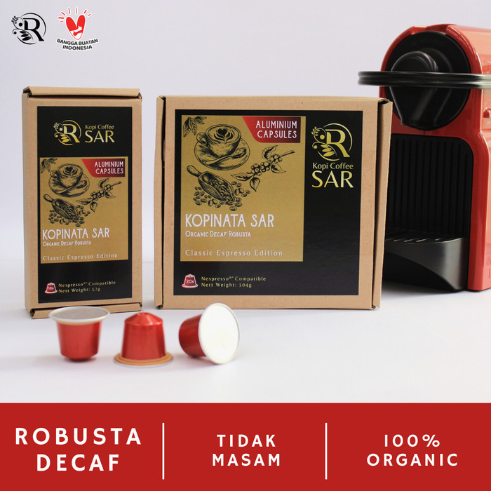 

[BEST PROMO] Nespresso Compatible Capsules - Decaf Coffee Robusta Kopinata SAR - 10 Kapsul