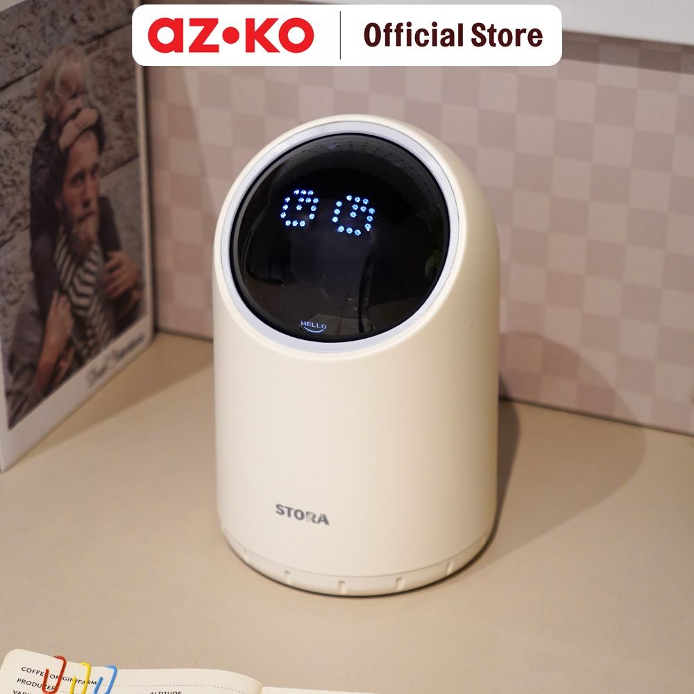 AZKO Stora 2 Ltr Intelligent Tempat Sampah Meja Sensor Emoji Tong Sampah Mini Serbaguna Wadah Pembua