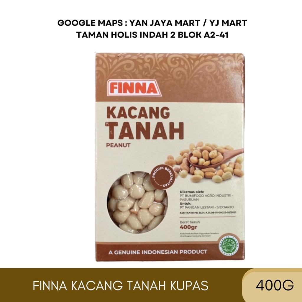 

Finna Kacang Tanah Kupas / Peanut / Kacang Kupas 400g
