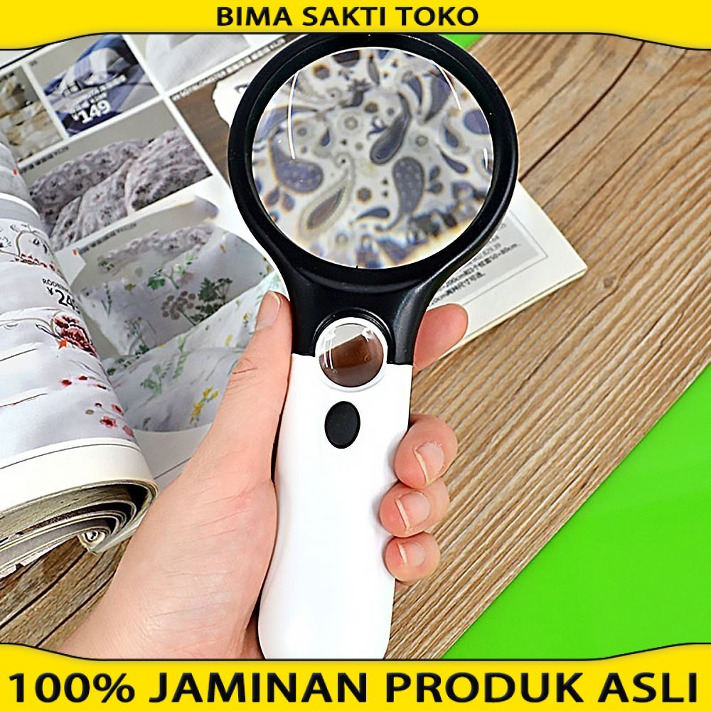 

Kaca Pembesar LED 2in1 Pembesar 3 LED Membaca Magnifying Glass Dengan Lampu