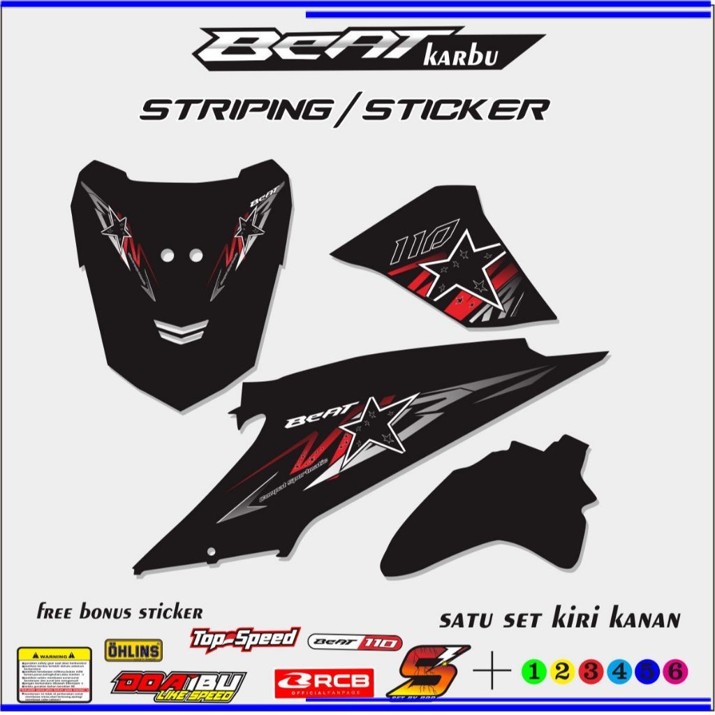 VARIASI striping variasi simple beat old karbu simple terbaru design