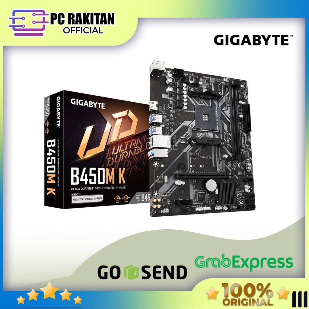 GIGABYTE MOTHERBOARD MATX ULTRA DURABLE B450M K DDR4 AM4 /AMD 3Y