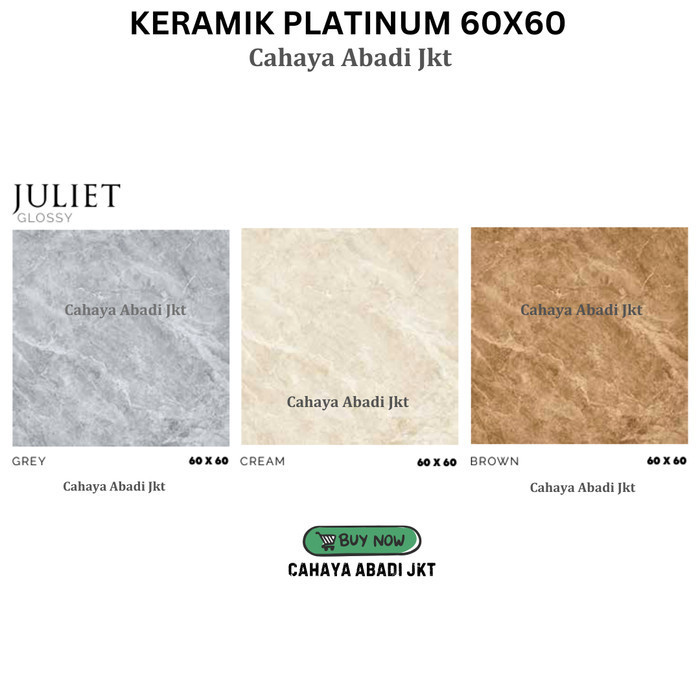 Keramik PLATINUM Juliet Grey KW1 60X60CM 1.44Meter / Platinum Ceramics Juliet Grey 60x60