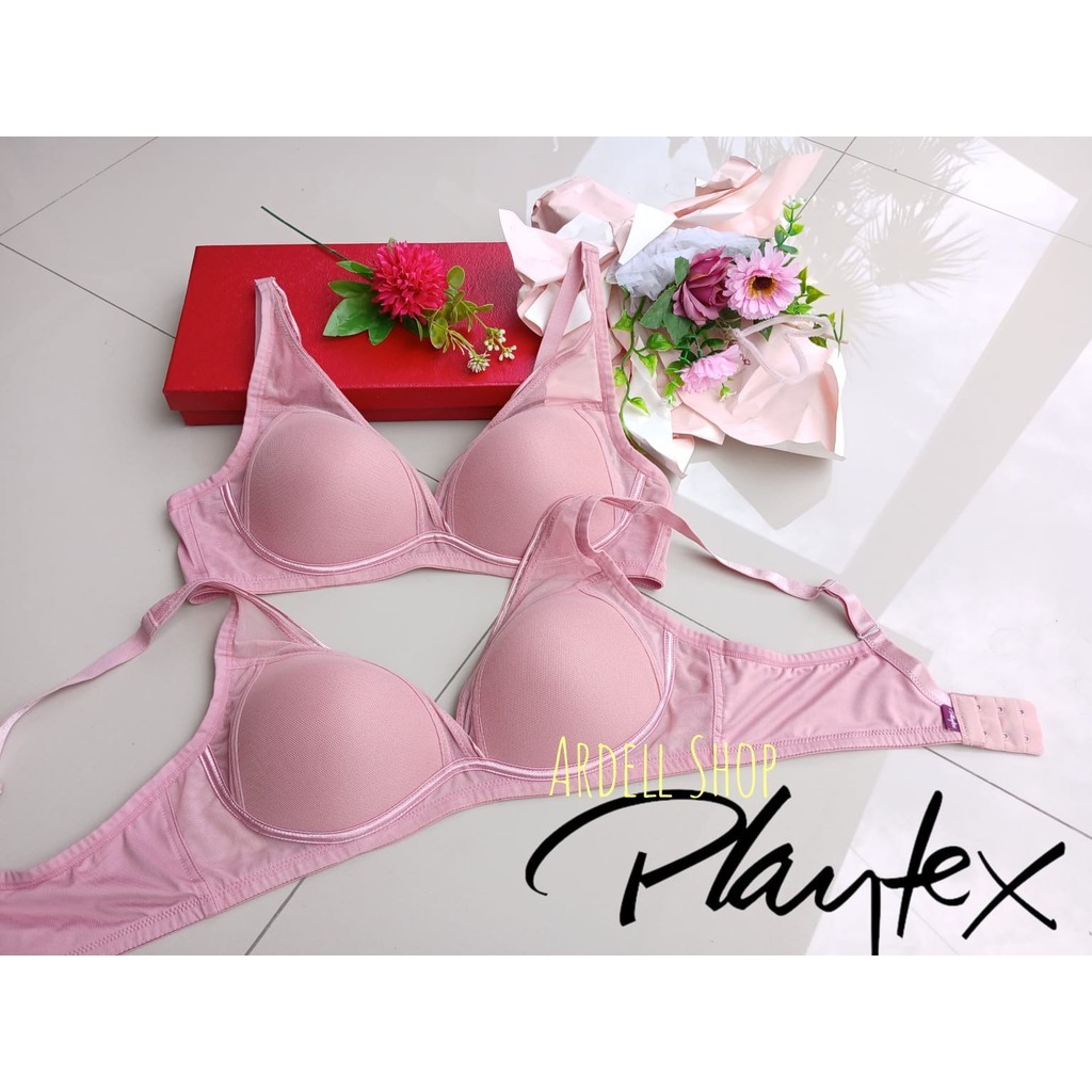DP Playtex Bra Wanita Tanpa Kawat Busa Tipis Pink Dusty 36C PD Wireless