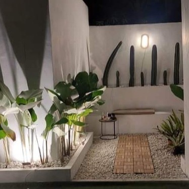 Pembuatan Taman Indoor menggunakan batu koral