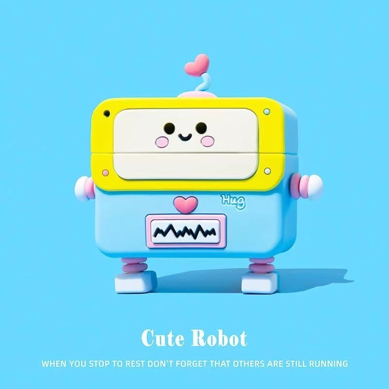 Casing Airpods 4 3 Pro 2 Case Earphone Cute caring robot