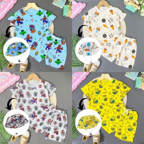 LITTLEVIN - SETELAN ANAK LAKI LAKI FREE  TOPI 0-5 TAHUN